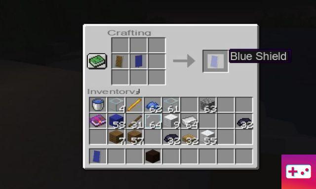 How to make a blue shield in Minecraft?